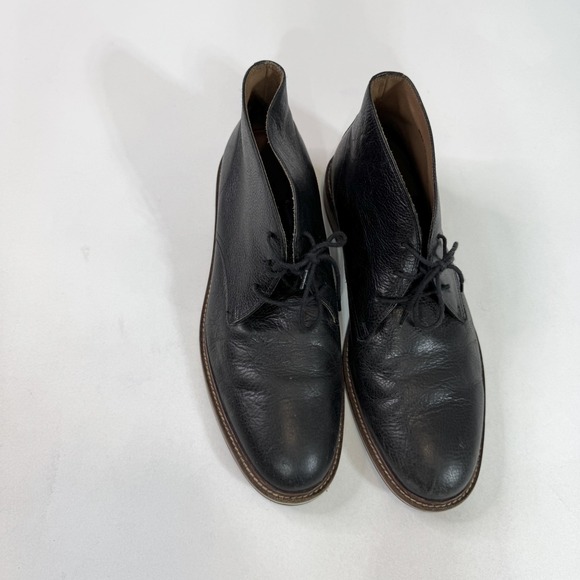 Leather Chukka Boots Mens Size 12 Black Pebbled Lace Up Ankle Dress C22940 main image 3